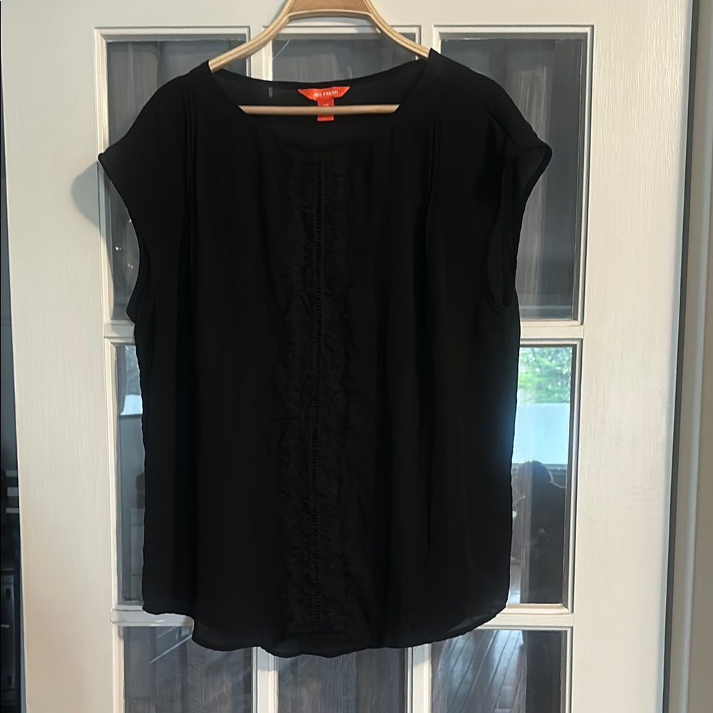 Joe Fresh Black Cap Sleeve Boxy Blouse